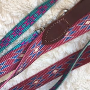 DOG LEASHES TRIBAL SOUTHWEST LEATHER TURQUOISE